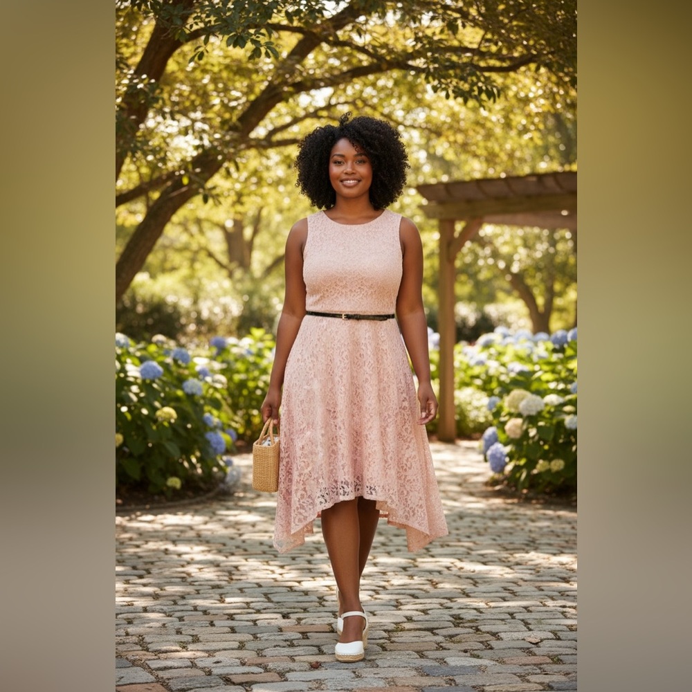 Elle Blush Lace Dress